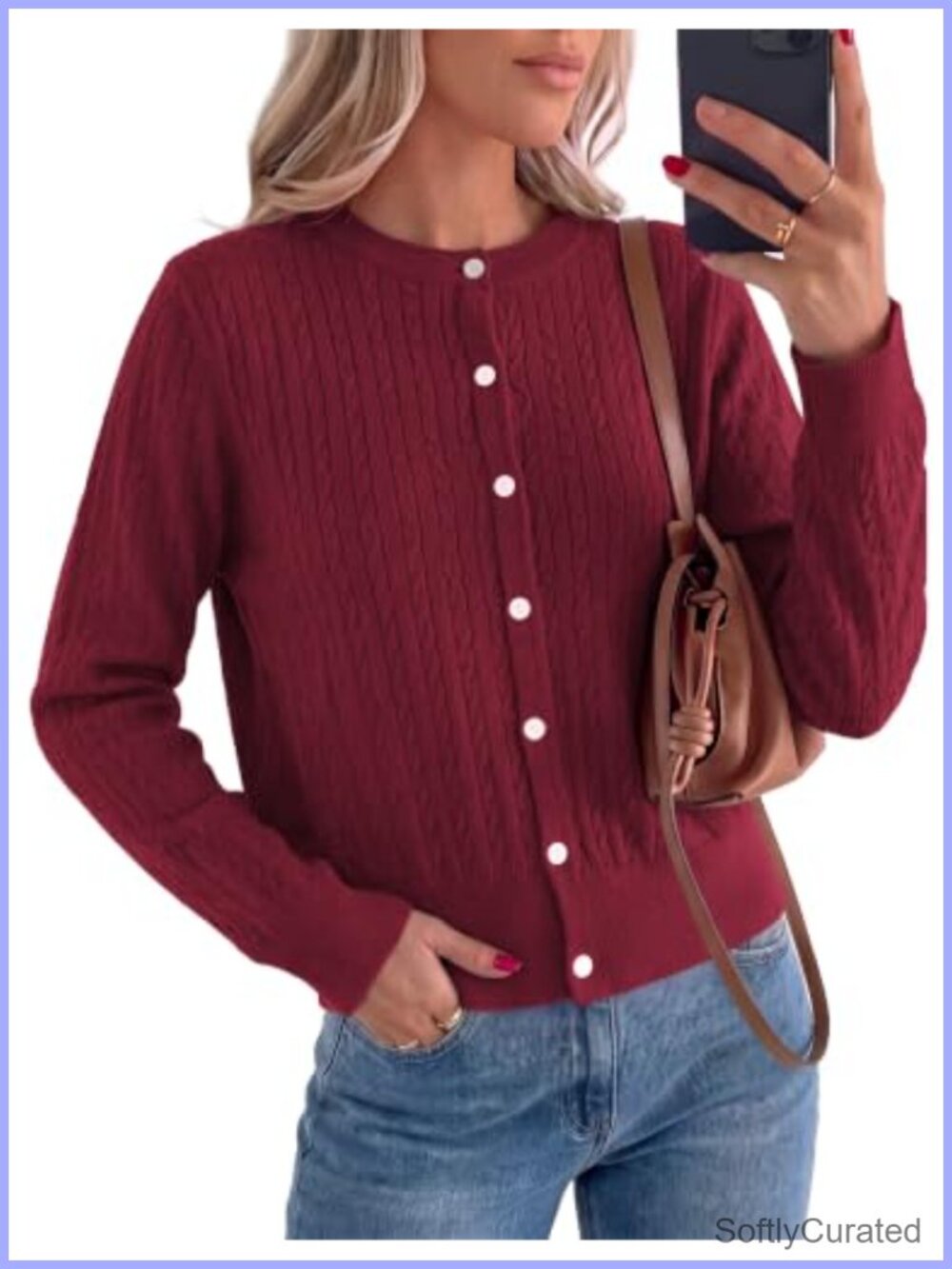 PRETTYGARDEN Women's Cable Knit Button Up Cardigan Sweater
